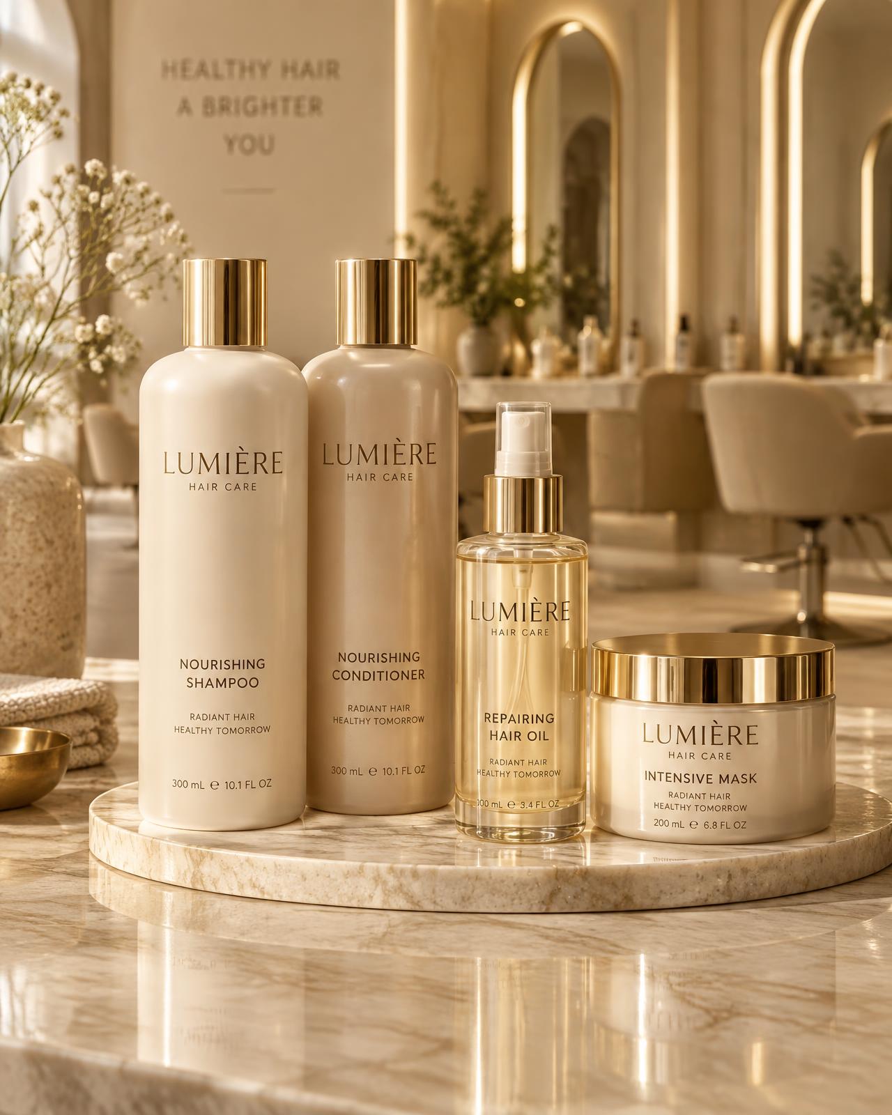 Productos capilares de alta gama en el interior del salón Ileana Dickson Beauty Space